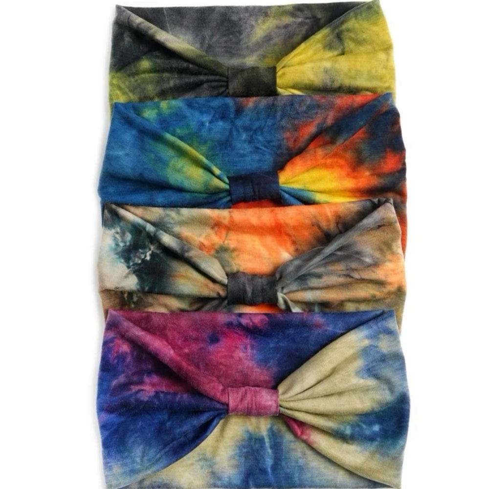 Women Tie Dye Fashion Wide Hair Band For Daily Life - Picture 3 of 7